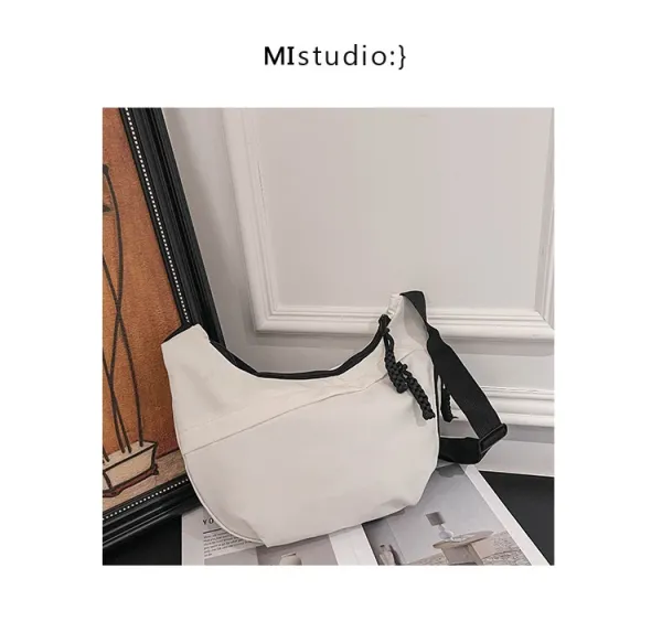 Design Minimalist Black Hobo Crossbody Bag - 32