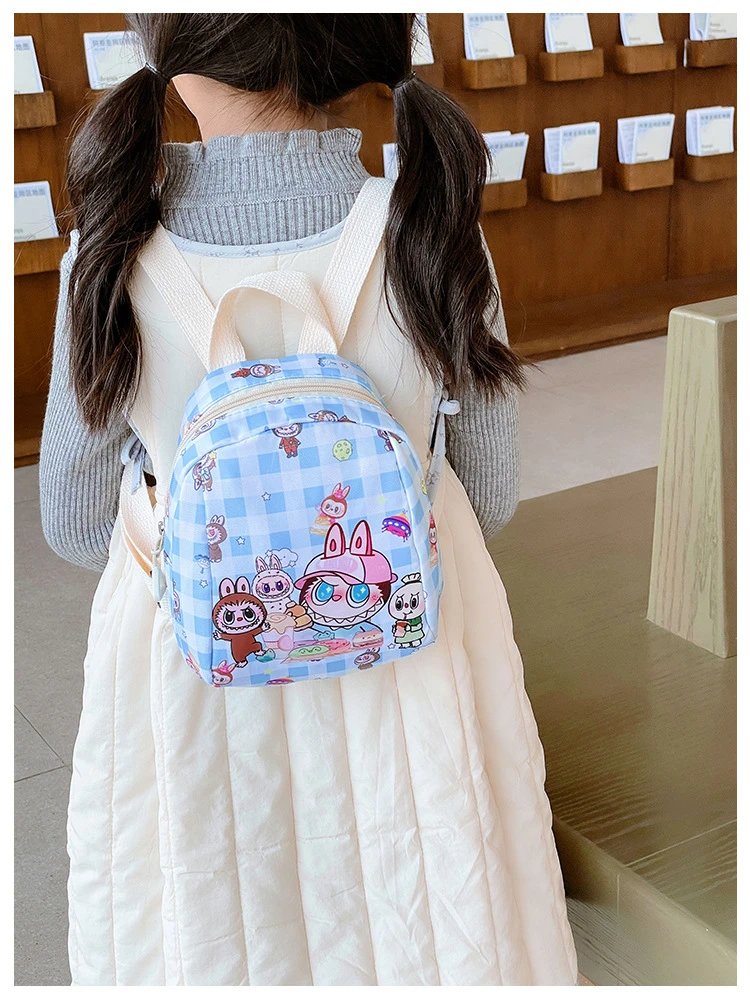 Design Mini Backpack Pink Gingham Rabbit Print Backpack - 18
