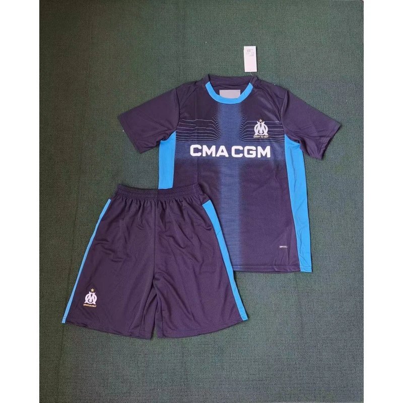 Olympique de Marseille Third Kit 2023-24 Dark Purple and Blue Jersey Set
