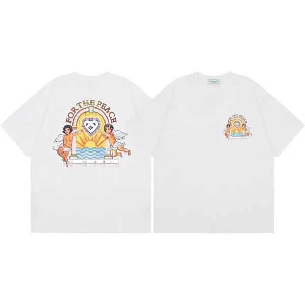 Design For The Peace Graphic Print Oversized T-Shirt White - 1