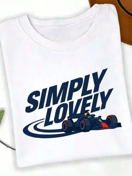 Design Simply Lovely Formula 1 Graphic T-Shirt White - 8
