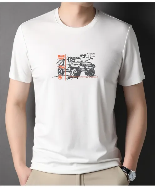 Design Jeep Spirit Graphic Print White T-Shirt T-Shirts - 19