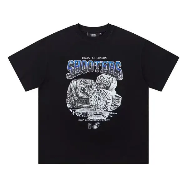Trapstar Tra Star Blue Print White T-Shirt - 5