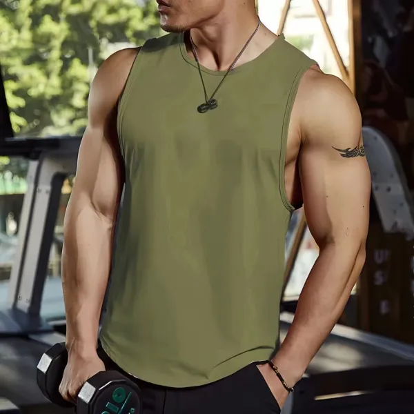 Design Olive Green Performance Tank Top Vest Top - 1