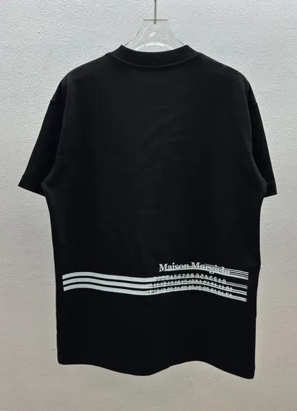 Maison Margiela Tabi Logo Embroidered Black T-Shirt - 30