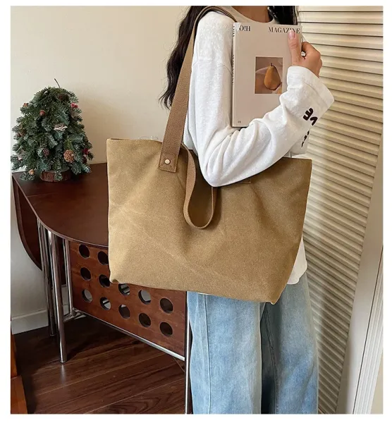 Design Canvas Tote Bag Olive Green Tote Bag - 4
