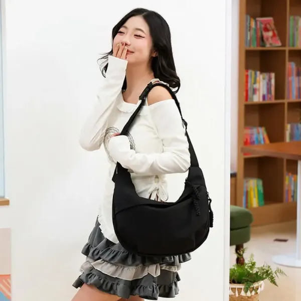 Design Hobo Bag Black Crossbody Bag - 1