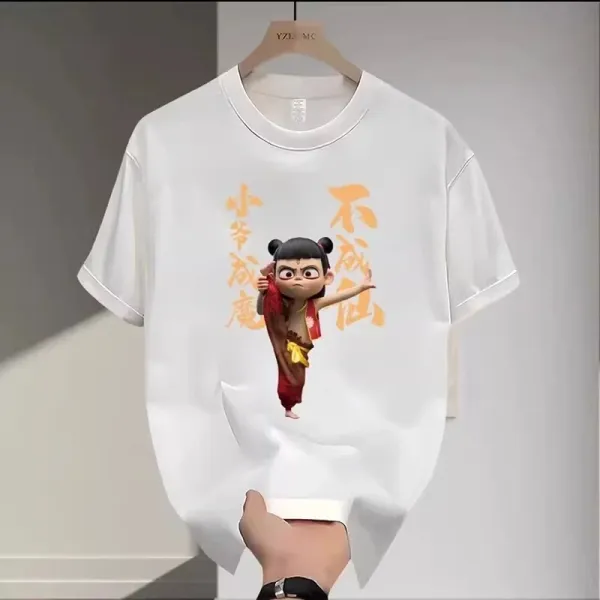 Design Nezha Graphic Print White T-Shirt - 44