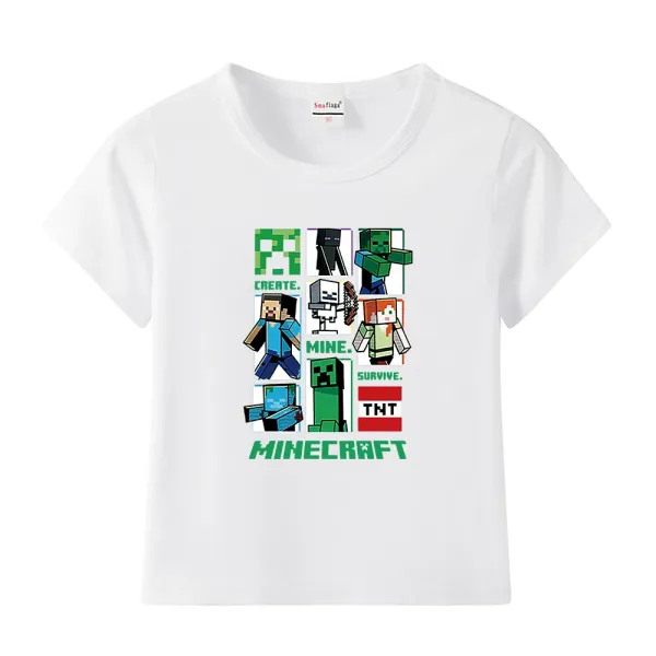 Design Minecraft Character Collage White T-Shirt T-Shirts - 1