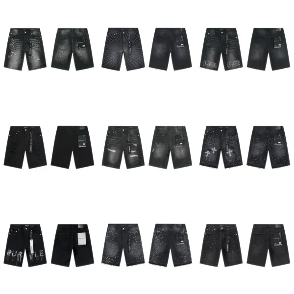 Purple Brand PURPLE Embroidered Denim Shorts Black - 3