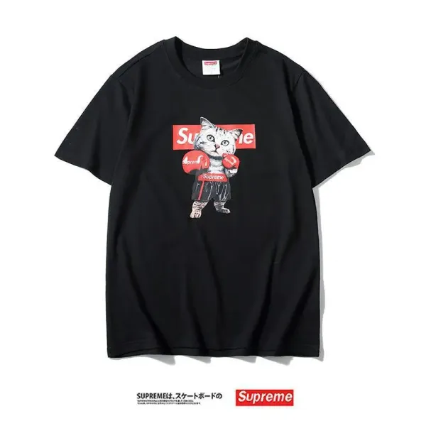 Supreme Boxing Cat Graphic Black T-Shirt - 1