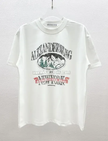 Alexander Wang Logo Neck T-Shirt White T-Shirt - 28