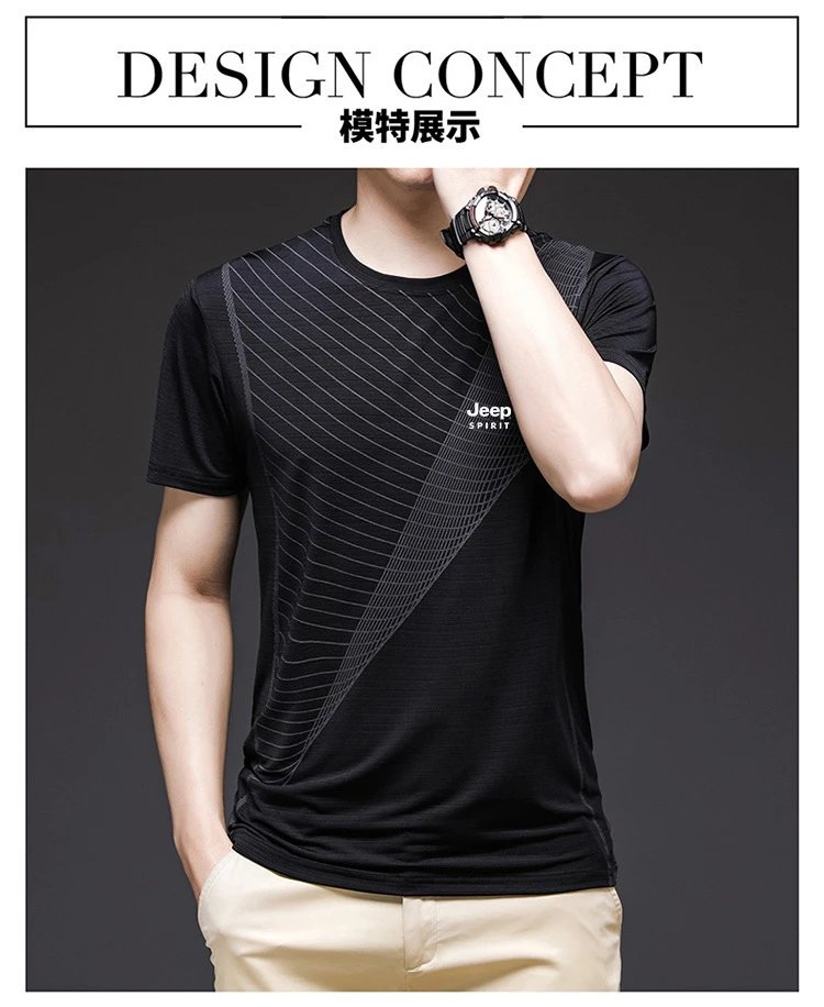 Design Jeep Spirit Geometric Pattern Black T-Shirt T-Shirts - 9