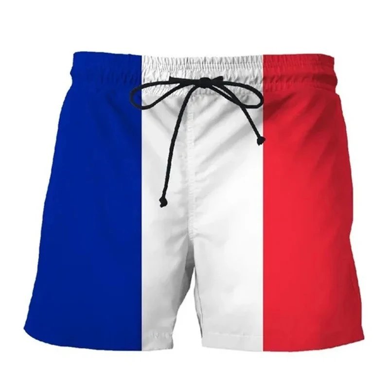Design French Flag Swim Shorts Blue White Red Swimwear