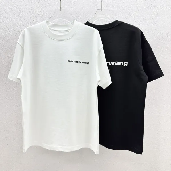 Alexander Wang Logo Neck T-Shirt White T-Shirt - 47