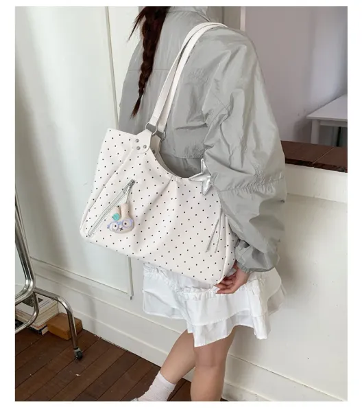 Design Polka Dot Tote Bag White - 33