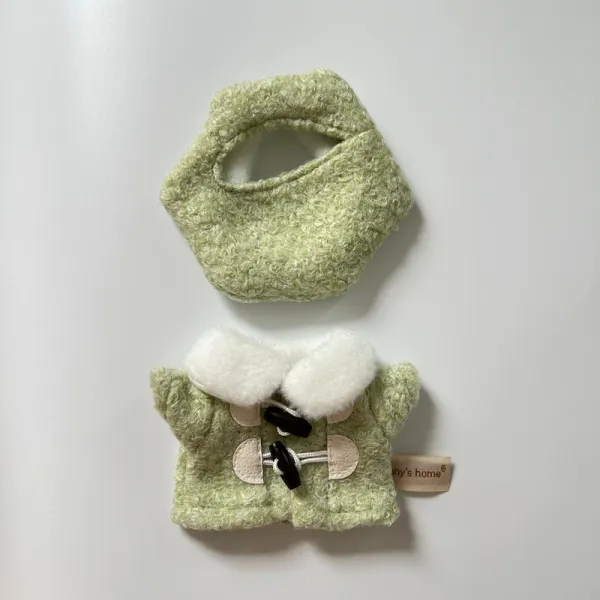 Pop Mart Labubu Duffle Coat Green Plush Doll Accessories - 16