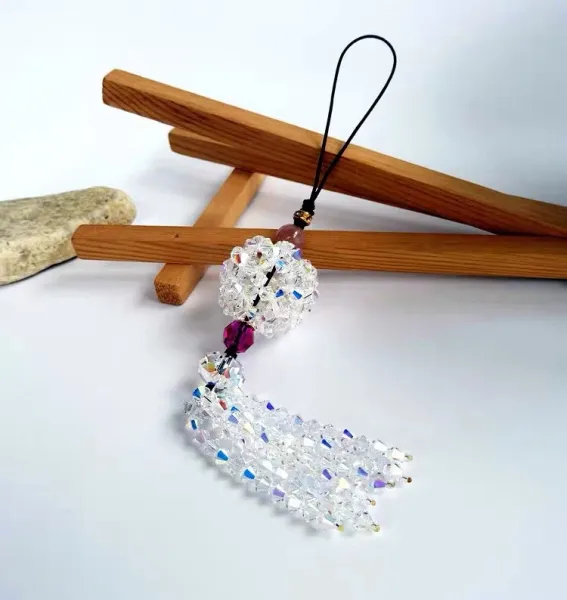 Design Crystal Beaded Phone Charm Multicolor Accessories Jewelry - 4