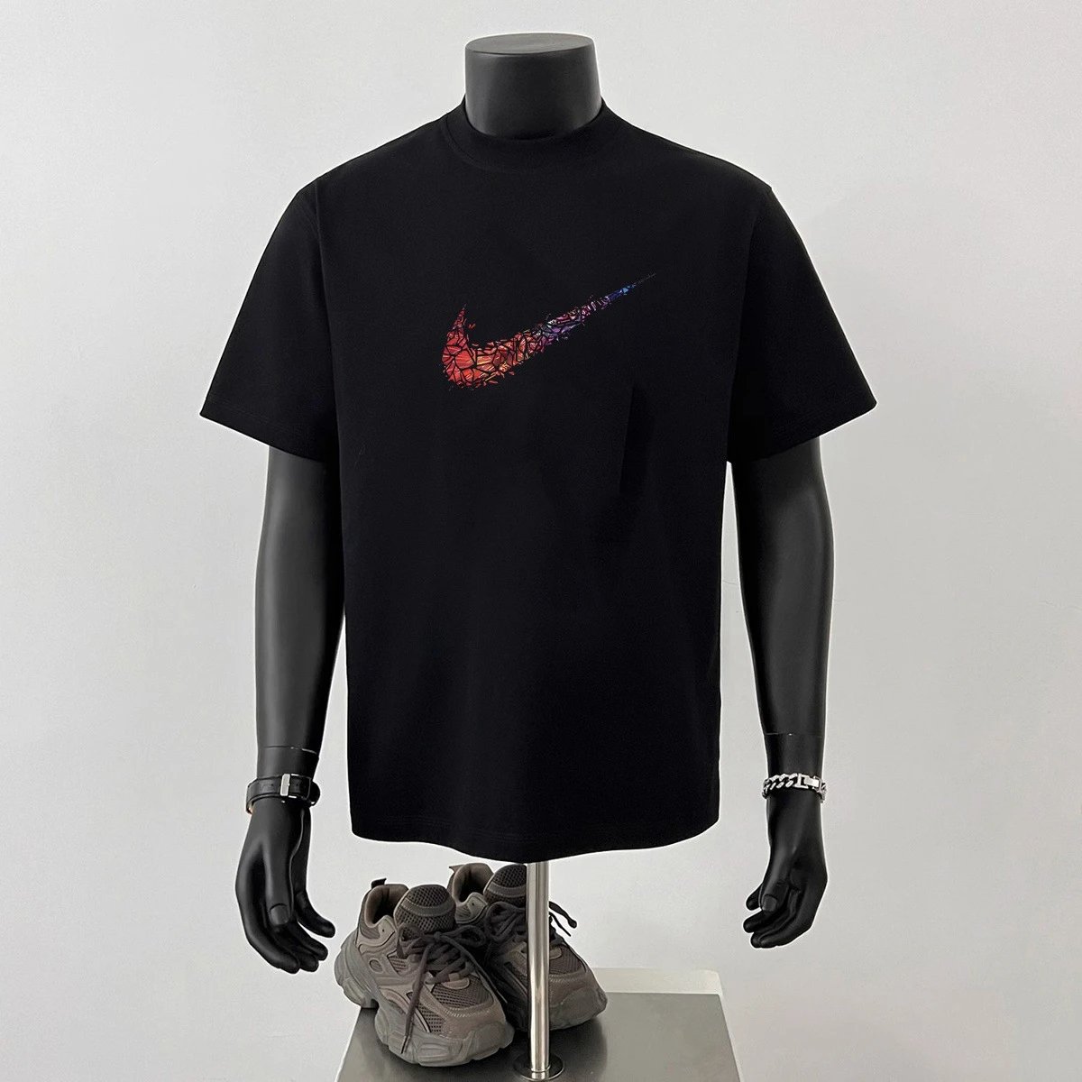 Nike Swoosh Fragment Art Black T-Shirt - 15