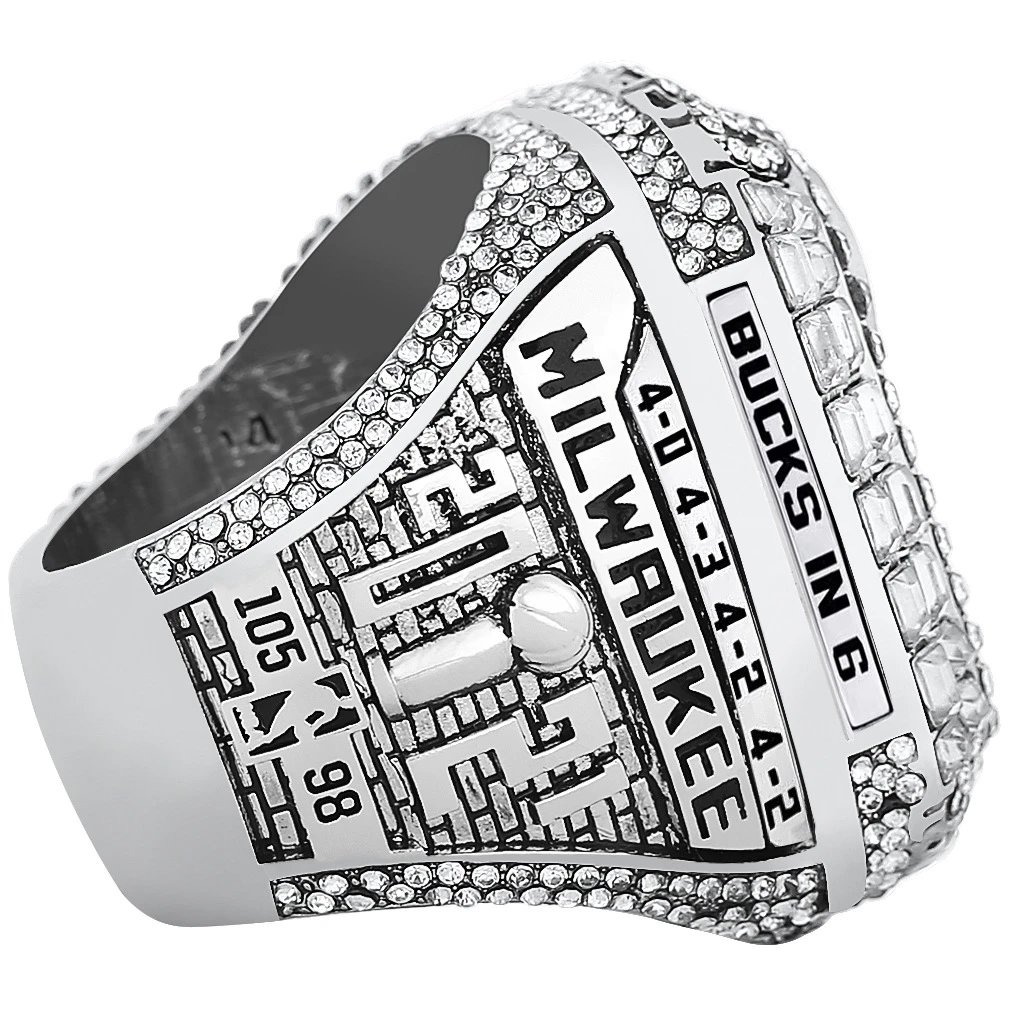 NBA Milwaukee Bucks 2021 NBA Champions Championship Ring Display Box Accessories - 5