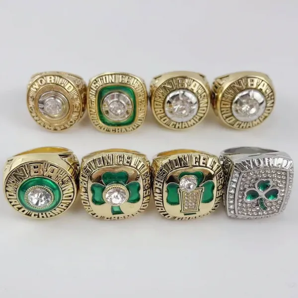 Design Boston Celtics Championship Rings Collection Red Velvet Box Set Jewelry - 5