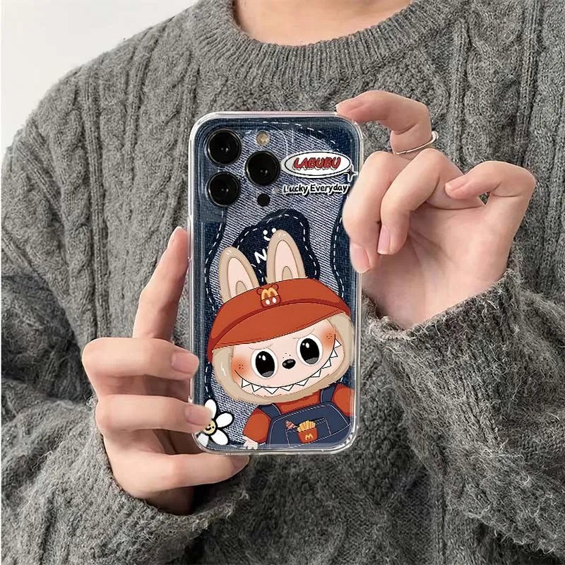 Design LAEUEU Denim Print Cartoon Bunny Phone Case - 13