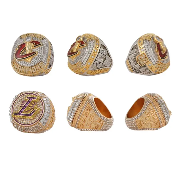 NBA Championship Rings Collection Silver and Gold Crystal-Embellished Rings Jewelry - 4