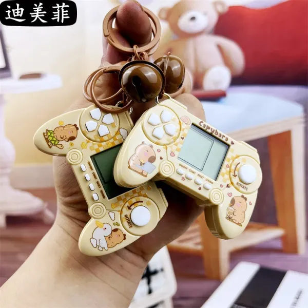 Design Capybara Mini Game Console Keychain Beige Electronics - 11