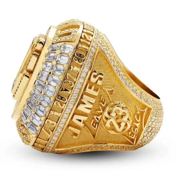 Los Angeles Lakers 2020 NBA Championship Ring Gold Purple Diamond Jewelry - 6