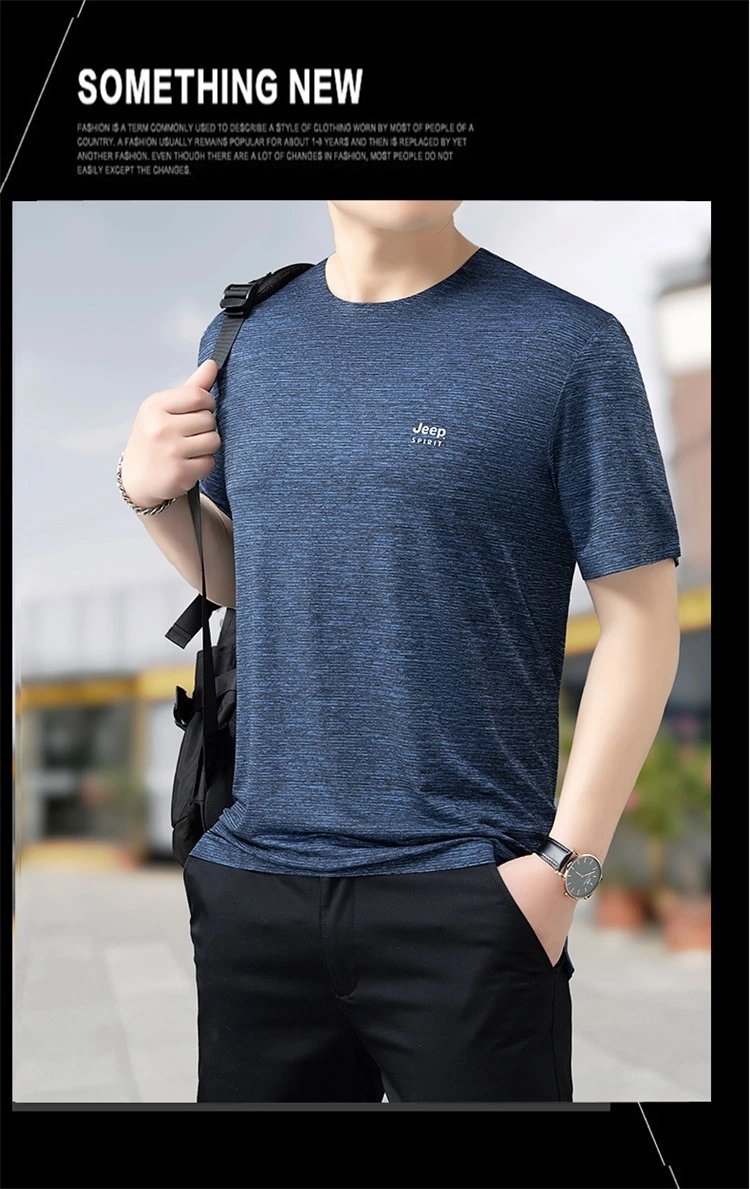 Design Jeep Spirit Marled Blue Short-Sleeve T-Shirt T-Shirts - 11