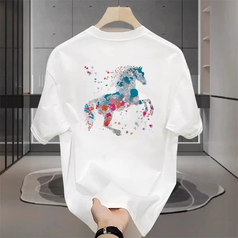 Design Horse Print Graphic T-Shirt Black - 3