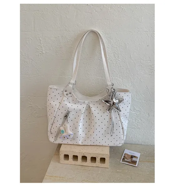 Design Polka Dot Tote Bag White - 45