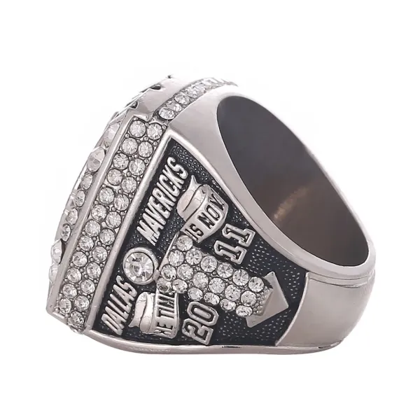 Design Dallas Mavericks 2011 NBA Championship Ring Replica Silver Blue Enamel Jewelry - 5