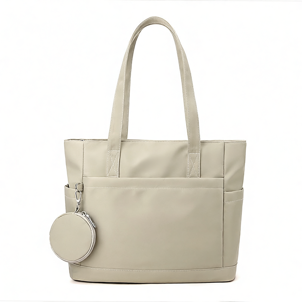 Tote Bag Olive Green Nylon Handbag with Detachable Coin Purse