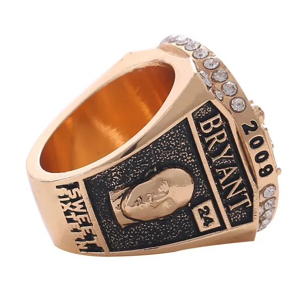 Los Angeles Lakers Championship Ring Gold Crystal Jewelry - 5