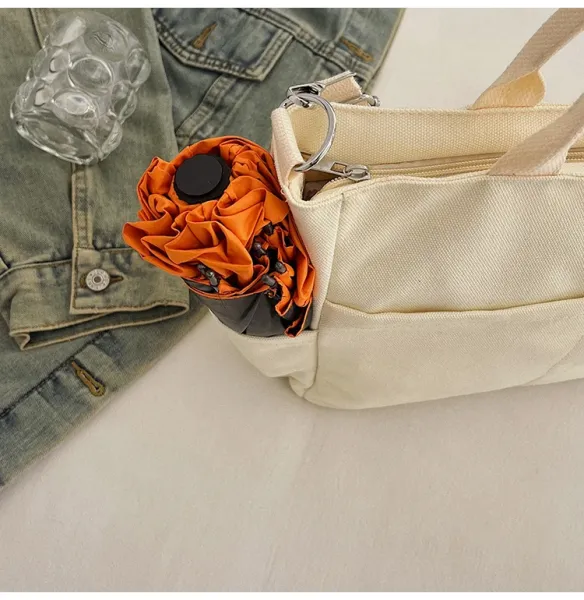Design Canvas Tote Bag Beige Shoulder Handbag - 43