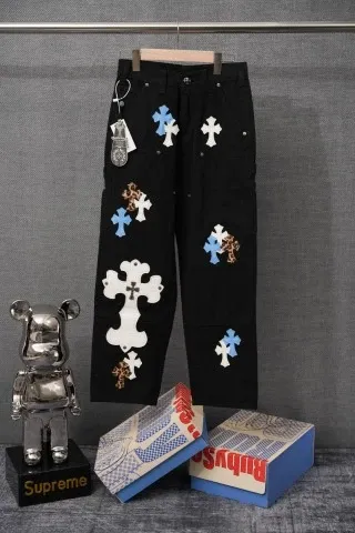 Chrome Hearts Cross-Embellished Black Cargo Pants - 1