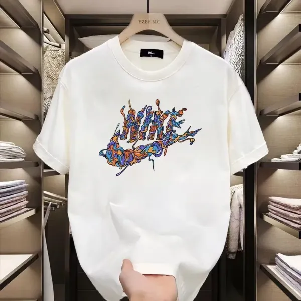 Nike Swoosh Graphic Print White T-Shirt - 21