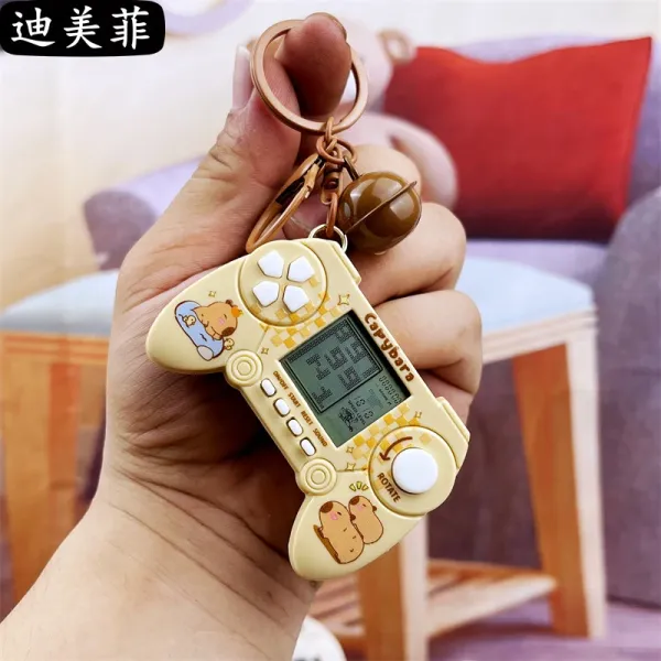Design Capybara Mini Game Console Keychain Beige Electronics - 8