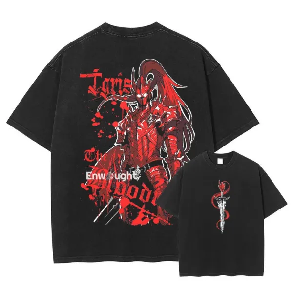 Design Enwrought Blood Knight Graphic T-Shirt Black - 1