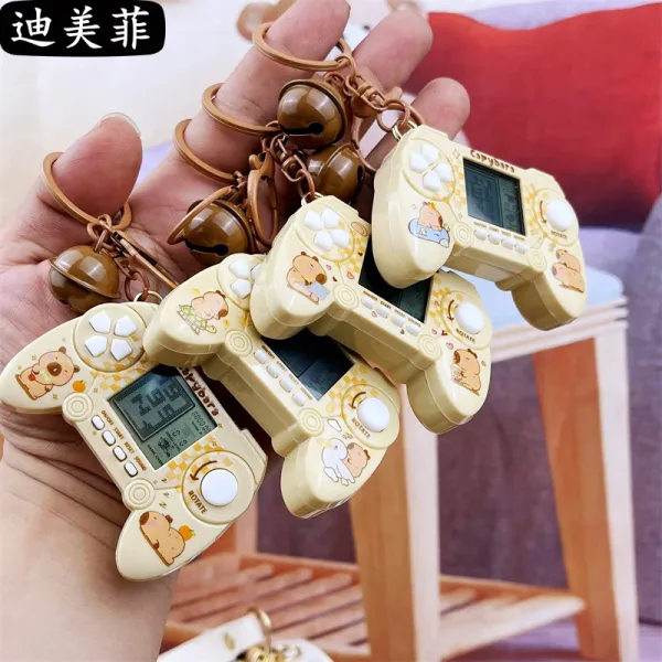 Design Capybara Mini Game Console Keychain Beige Electronics - 5