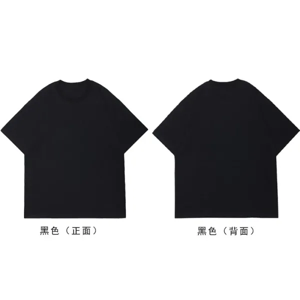 Design Basic Crew Neck Black T-Shirt - 19