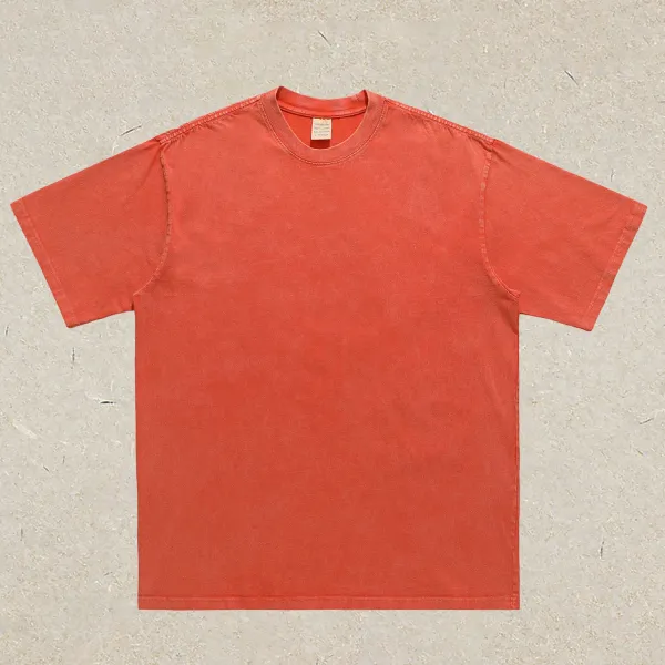 Design Basic Washed Coral T-Shirt - 1