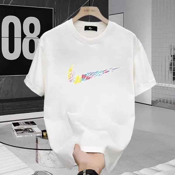 Nike Swoosh Graphic Print White T-Shirt - 9