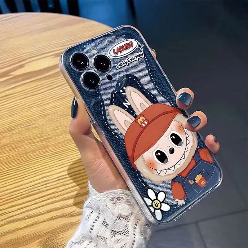 Design LAEUEU Denim Print Cartoon Bunny Phone Case - 4