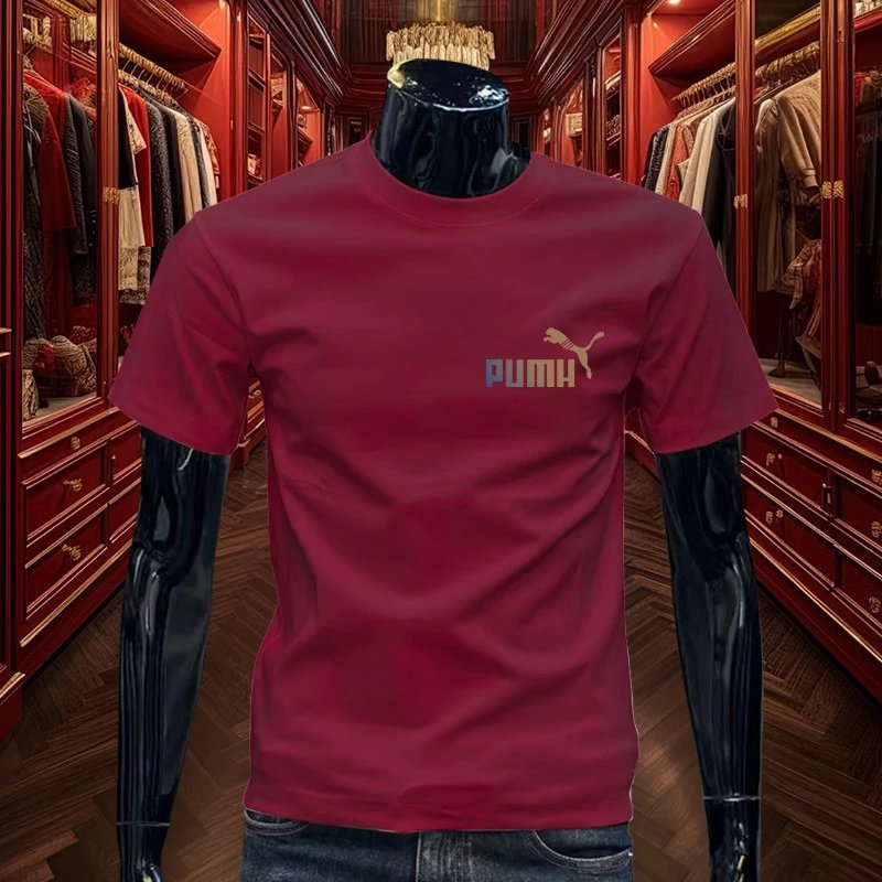 Puma Logo Tee Burgundy T-Shirt - 32