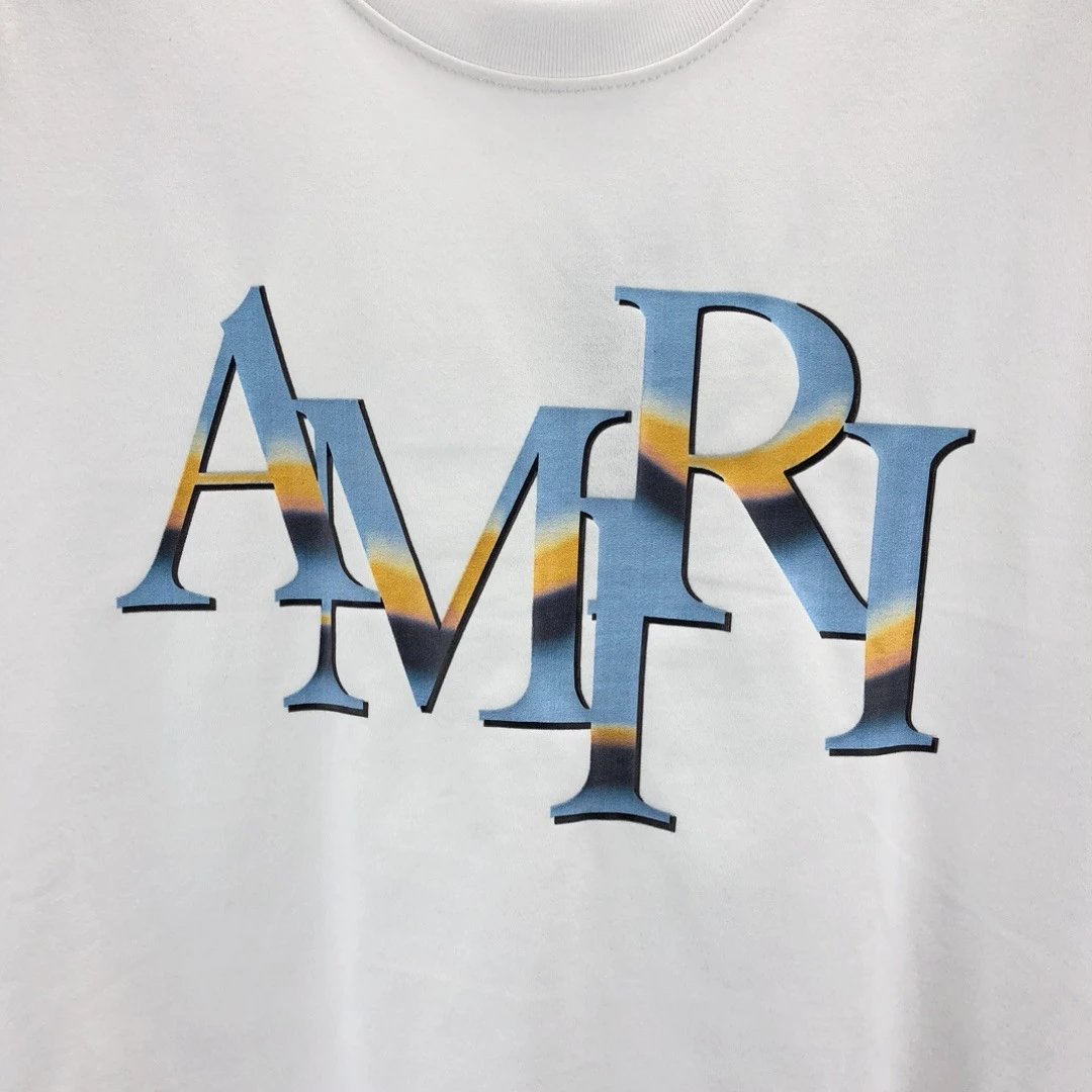 Amiri AMIRI Gradient Logo Black T-Shirt - 5