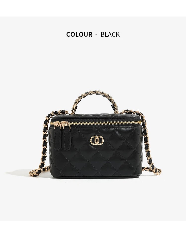 Chanel Mini Vanity Case Off-White Quilted Chain Bag - 23