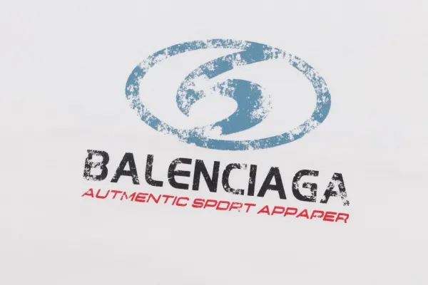 Balenciaga Distorted Logo White T-Shirt - 24