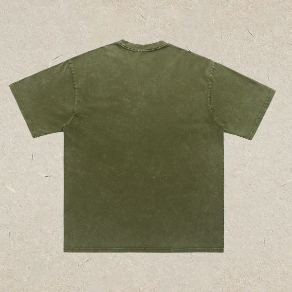 Design Oversized Washed Olive T-Shirt Tops.t Shirts - 1